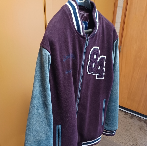 American Rag Varsity Jacket (Men XL) (Denim, Maroon) - Picture 9 of 9